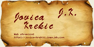Jovica Krekić vizit kartica